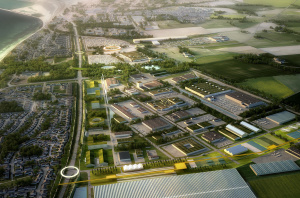 Illustration översiktsbild business center Trelleborg