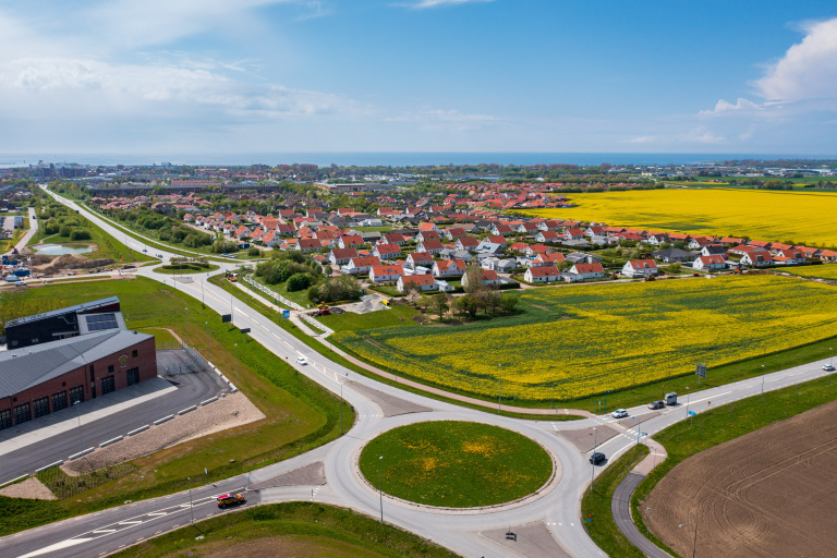 västervång flygvy entré norrifrån