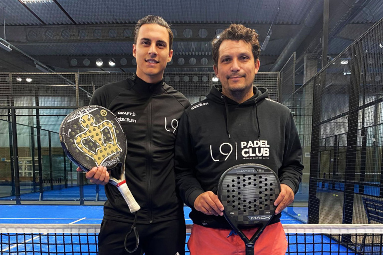 Isak Redzic och Luis da Silva är padelinstruktörer på Väståkraskolans padelprofil.