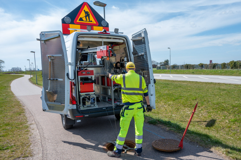 Bilden berättar om en del av kommunens vatten- och avfallsavdelnings arbete.