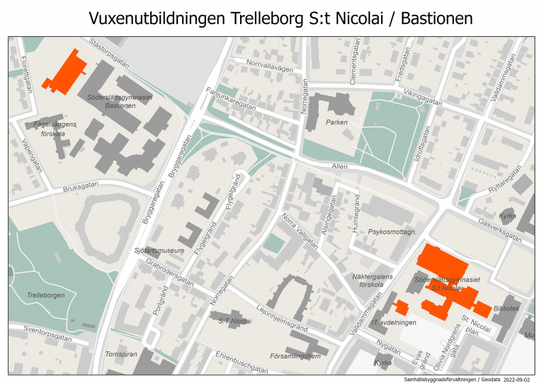 karta sankt nicolai och bastionen