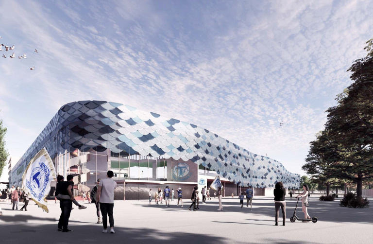 visionsbild av fotbollsarena