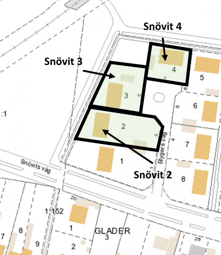 Rivningen av fastigheterna Snövit 2, 3 och 4