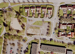 Planområdets gränser på en karta.