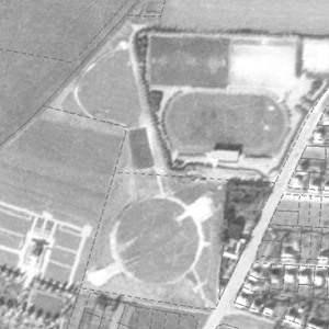 Flygbild Östervångsparken 1940.