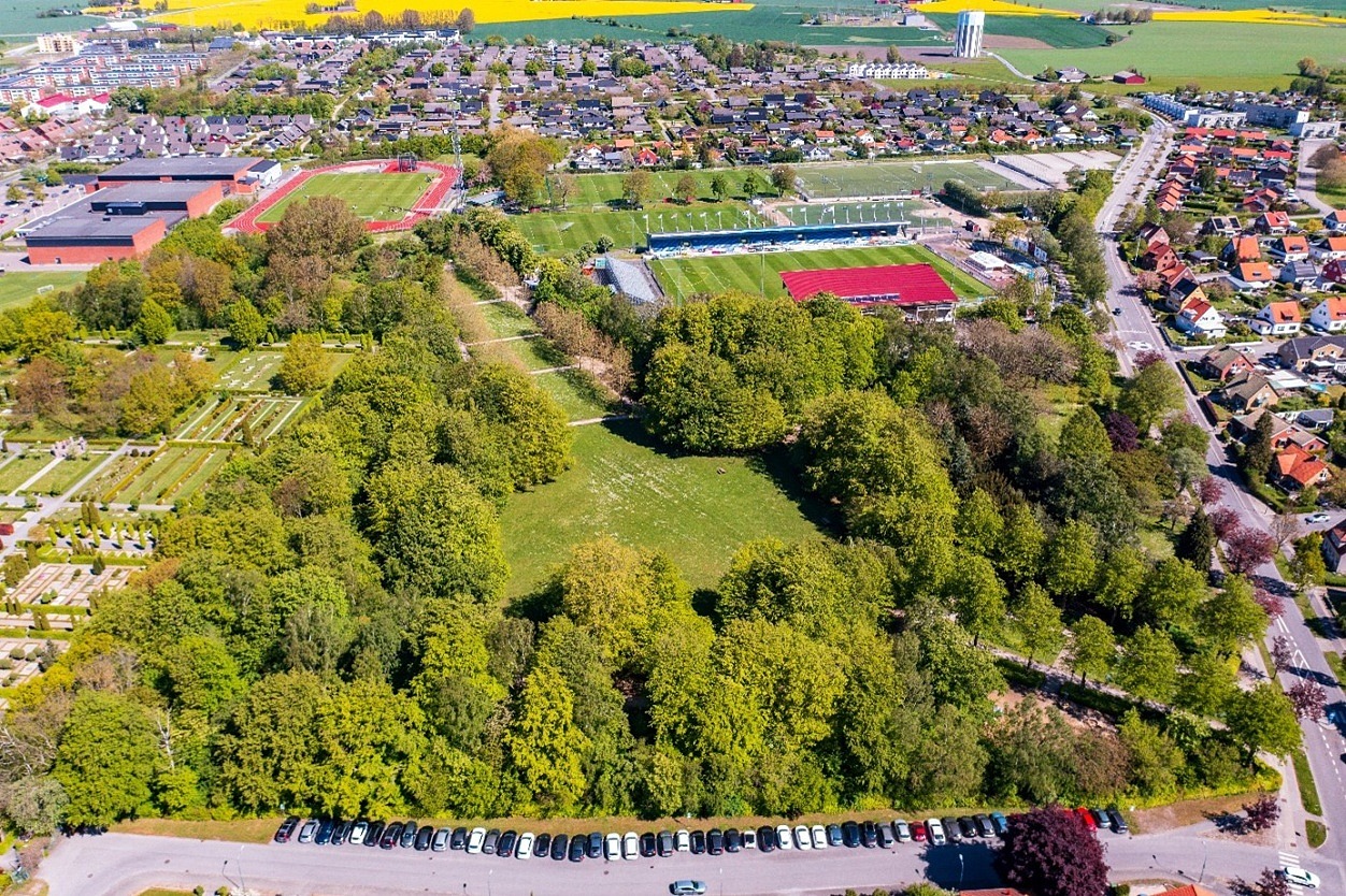 Flygbild Östervångsparken