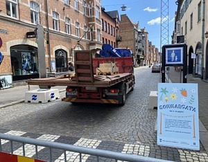 Bild på Östergatan som görs om till sommargata.
